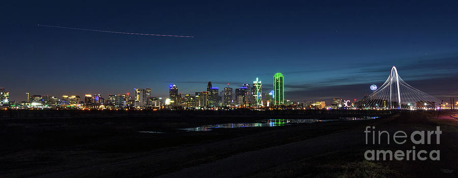 Dallas Skyline Dawn Pano Photograph by Jennifer White