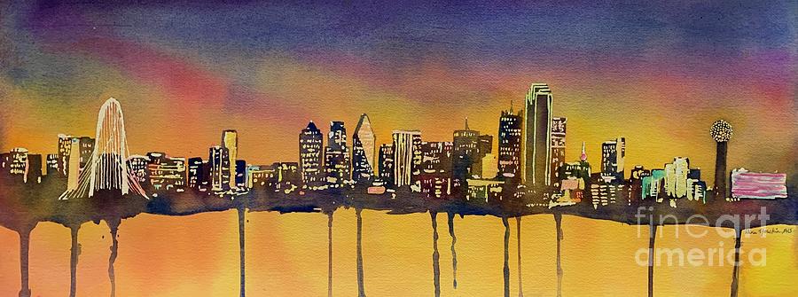 Dallas Skyline  Painting by Liana Yarckin