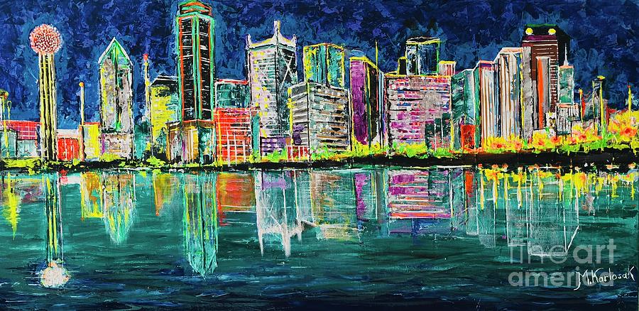Dallas Skyline  Painting by Maria Karlosak