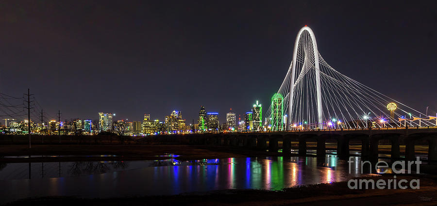 Dallas Skyline Night Pano Photograph by Jennifer White