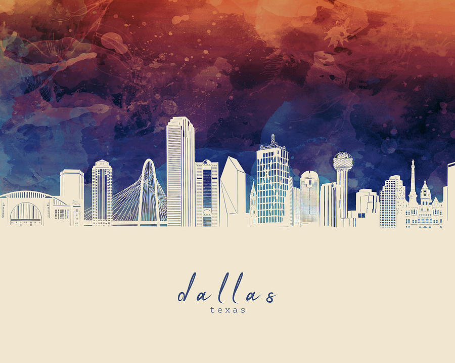 Dallas Skyline Panorama 3 Digital Art