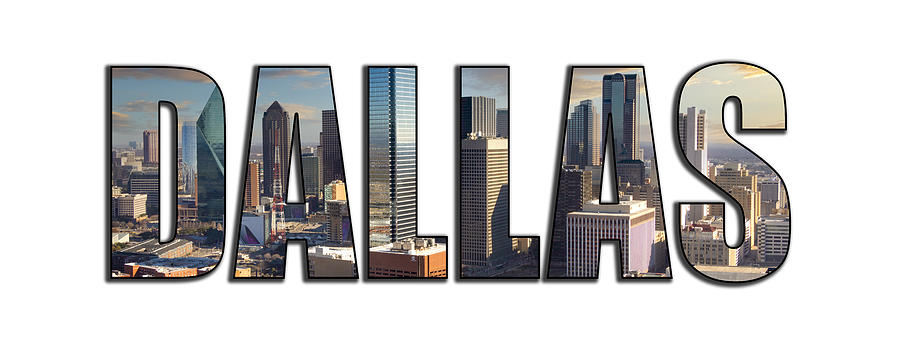 Dallas Skyline Typography Digital Art by Ricky Barnard | Pixels