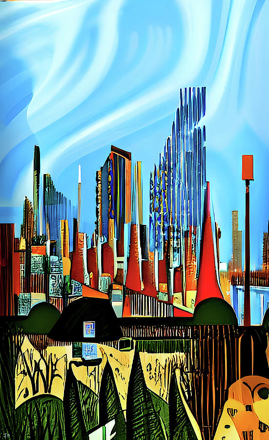 Dallas Texas Abstract Art Skyline Digital Art