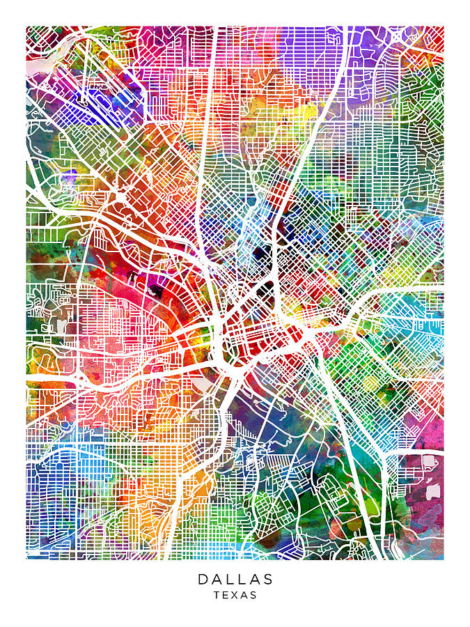 Dallas Texas City Map #92 Digital Art by Michael Tompsett