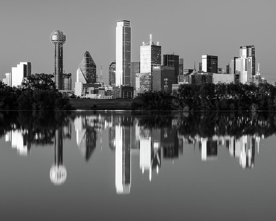 Dallas Texas Cityscape Black and White Photograph by Robert Bellomy