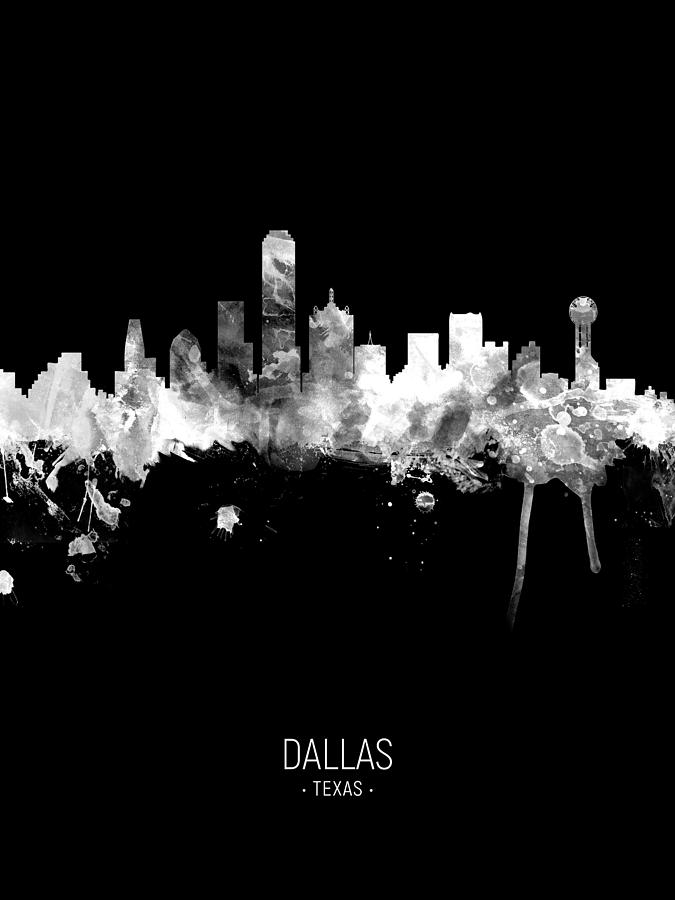 Dallas Texas Skyline #02 Digital Art by Michael Tompsett