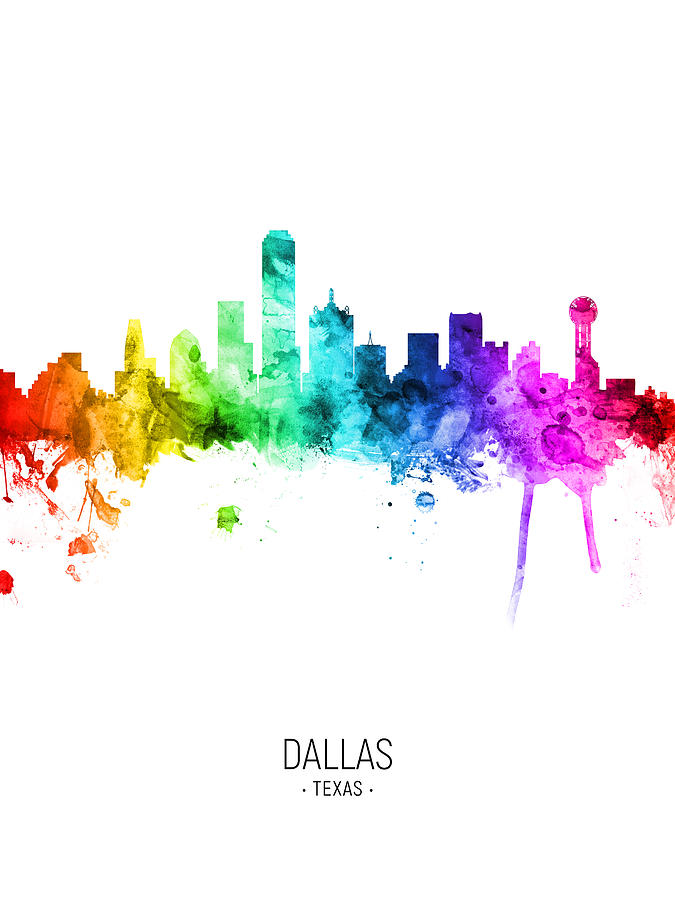 Dallas Texas Skyline #76 Digital Art by Michael Tompsett