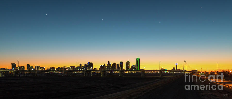 Dallas Texas Skyline Twilight Pano Photograph by Jennifer White