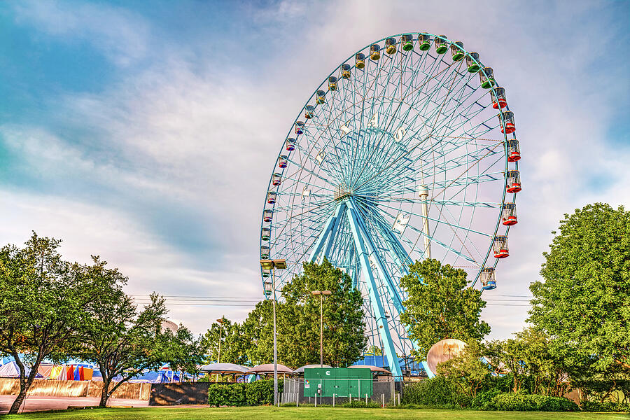 Ferris Wheel Photograph - Dallas Texas Star Ferris Wheel at Fair Park by Gregory Ballos