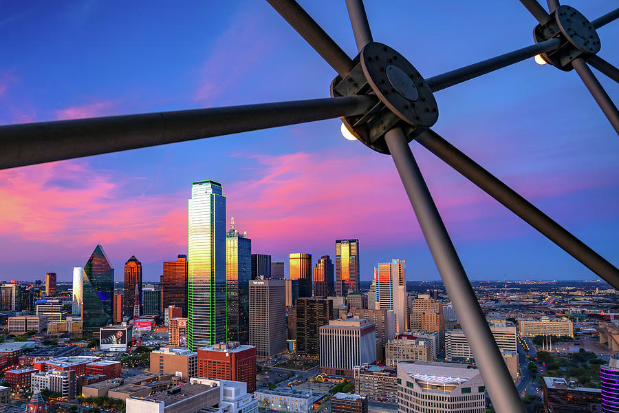 Dallas Texas Vibrant City Skyline Photograph