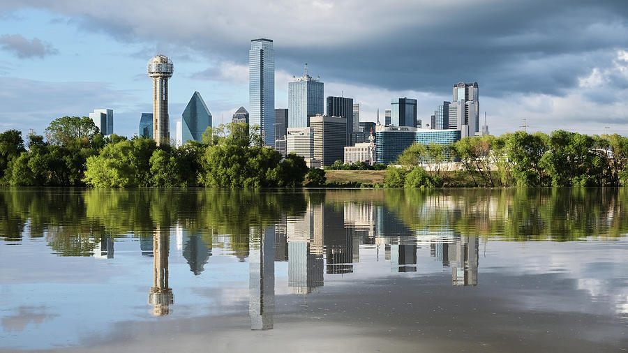 Dallas Texas Water Reflection Photograph by Robert Bellomy