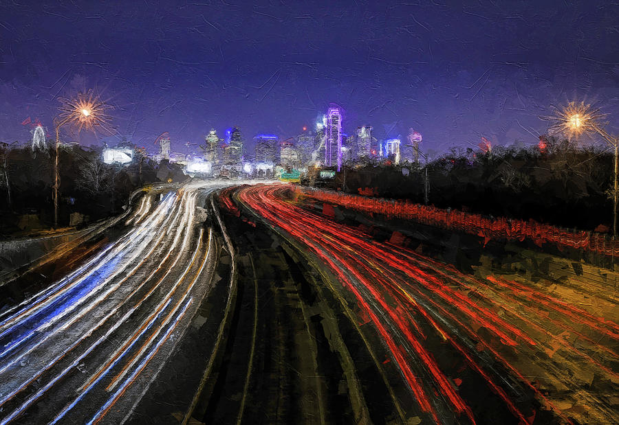 Dallas Traffic Painting Painting by Dan Sproul