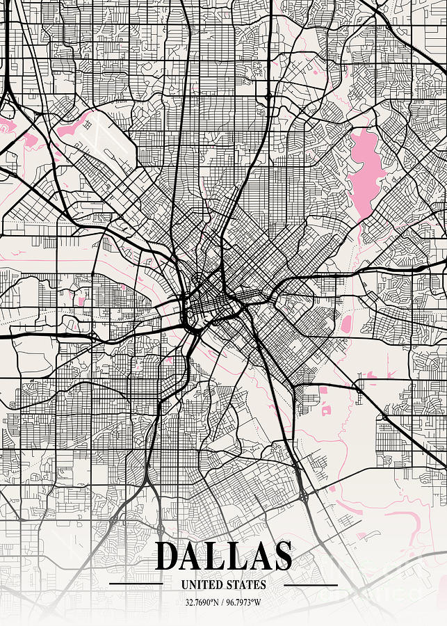 Dallas - United States Neapolitan City Map Digital Art by Tien Stencil ...