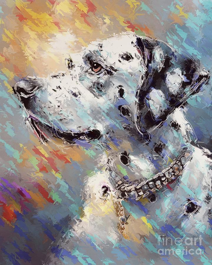 Dalmatian Dog Portrait - 01953 Digital Art by Philip Preston