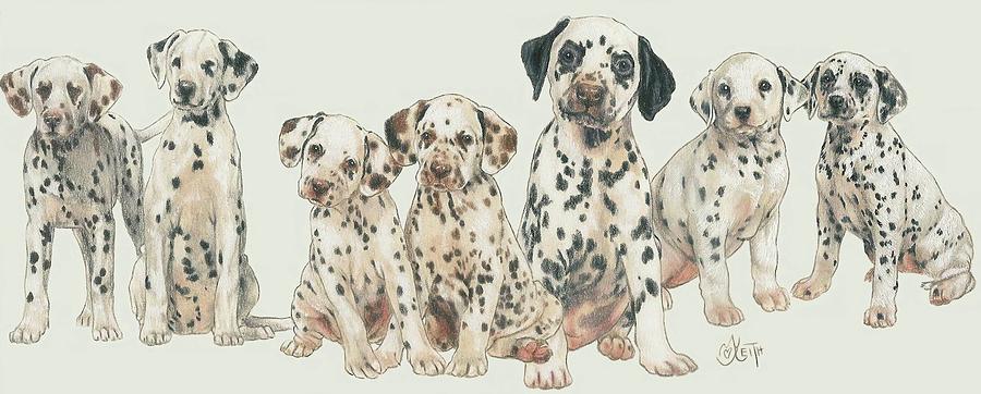 Dalmatian Puppies Mixed Media by Barbara Keith