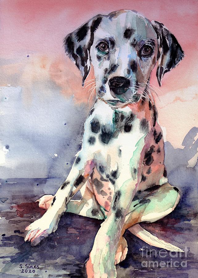 Unique Painting - Dalmatian Puppy by Suzann Sines