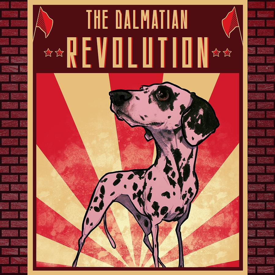 Dalmatian REVOLUTION  Drawing by John LaFree