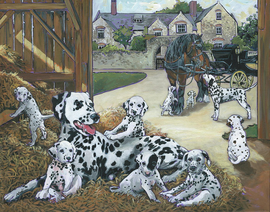Dalmatians Painting by Nadi Spencer