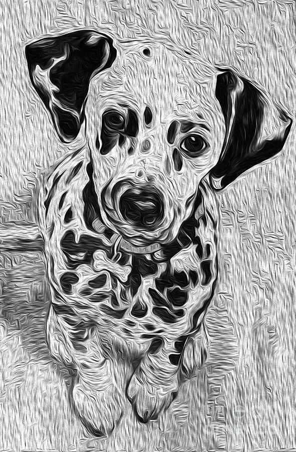 Dalmation Cuteness Painting by Deb Arndt