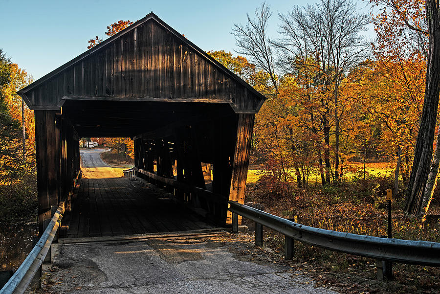 Dalton Covered Bridge in Fall Foliage Warner NH Photograph by Toby McGuire