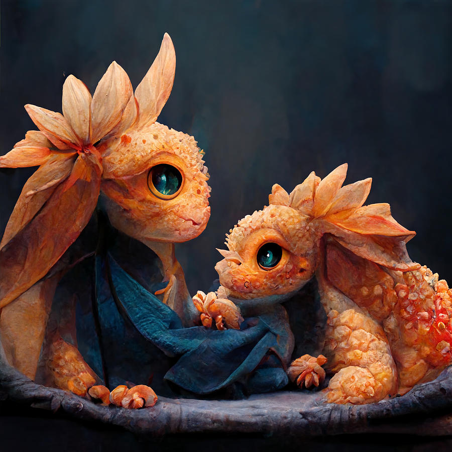 Abstract Digital Art - Damartinart baby dragon  by Abderrezzaq Rahmani