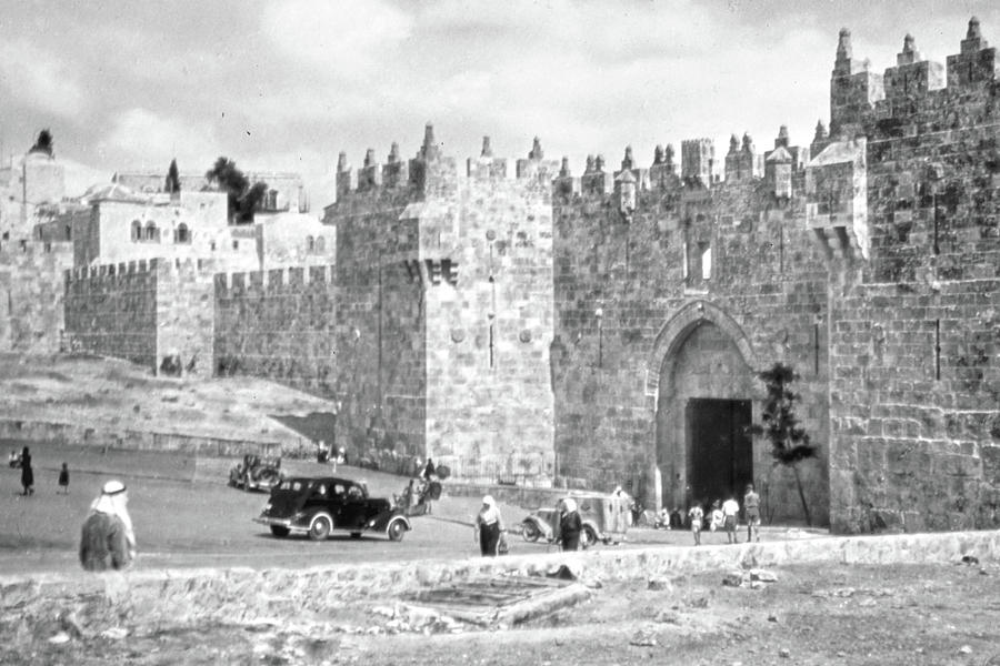 Damascus Gate Black and White 1950 Photograph by Munir Alawi