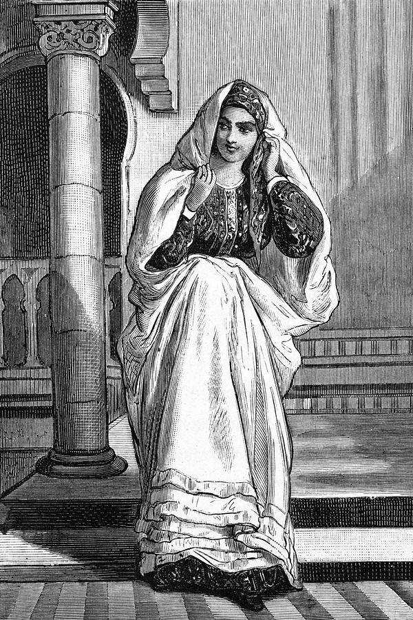 Damascus Girl in 1876 Photograph by Munir Alawi