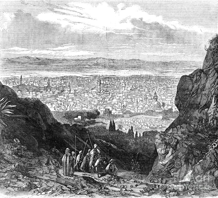 Damascus, Syria, 1860 Drawing by Granger