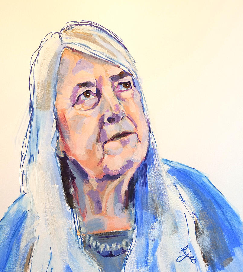 Dame Mary Beard Portrait Painting mypaotw Painting by Mike Jory