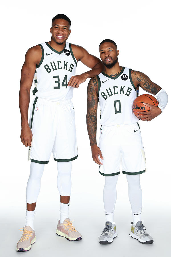 Damian Lillard and Giannis Antetokounmpo Photograph by Gary Dineen