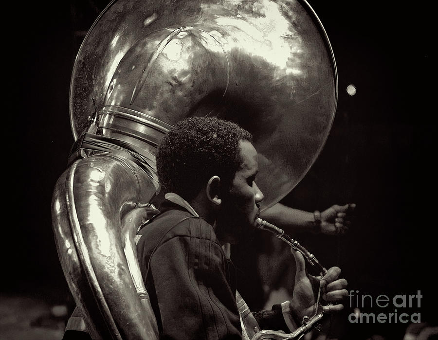 Damon Bryson aka Tuba Gooding Jr. with The Roots Photograph by David Oppenheimer