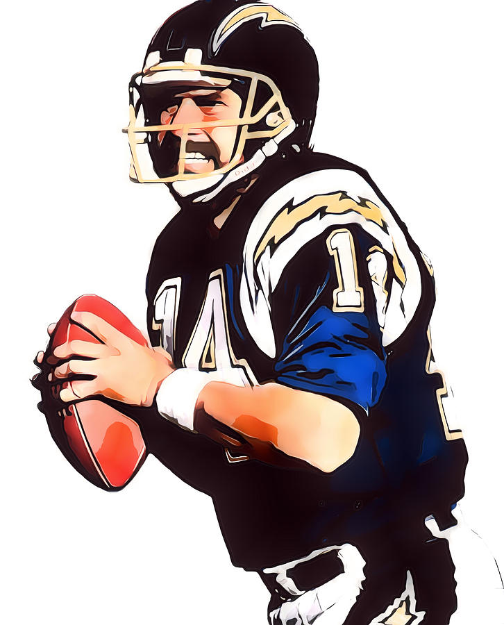 Dan Fouts San Diego Chargers Watercolor Strokes Pixel Art 100 Mixed Media  by Joe Hamilton - Pixels