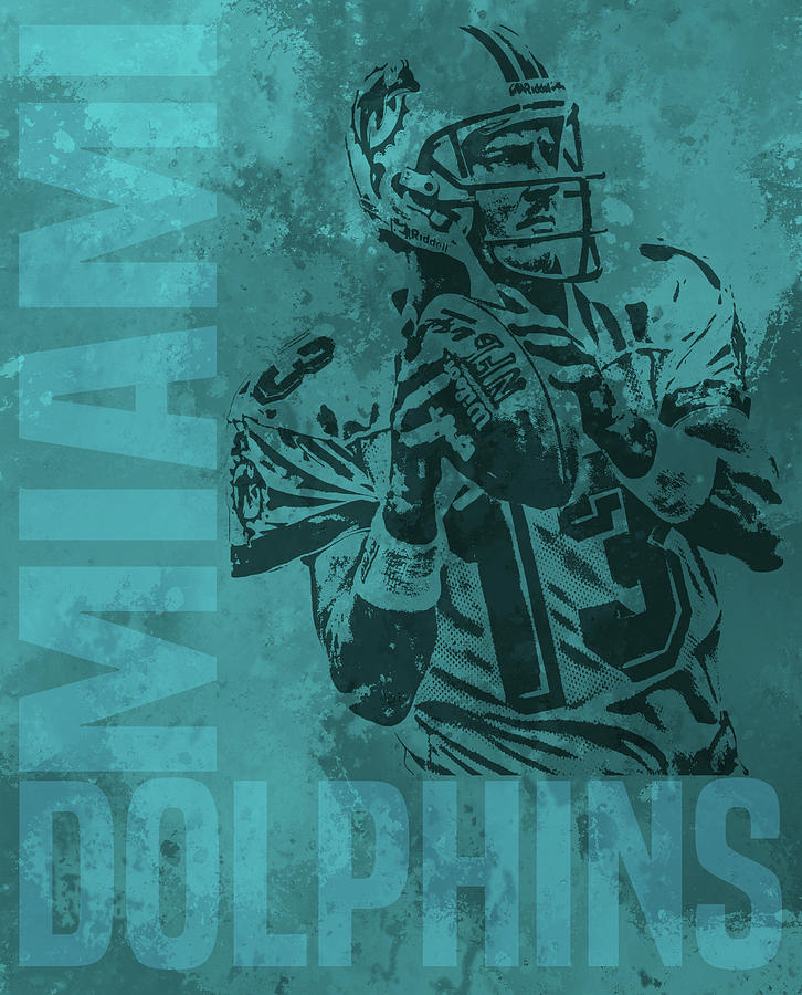 Dan Marino Miami Dolphins Jersey Art by Joe Hamilton