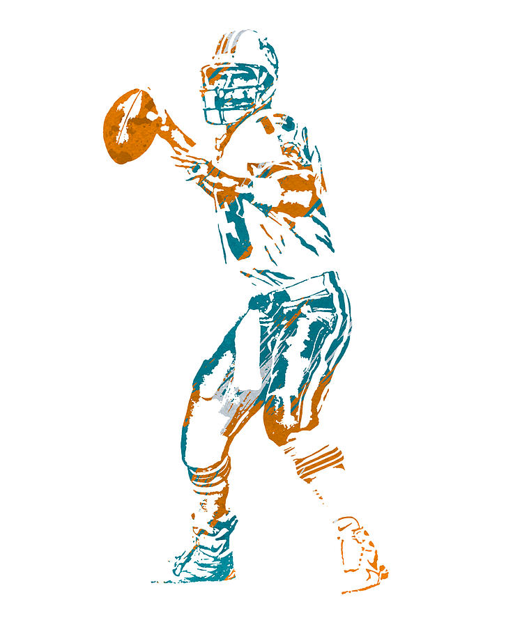 Dan Marino Miami Dolphins Jersey Number Art 2 Mixed Media by Joe Hamilton -  Pixels