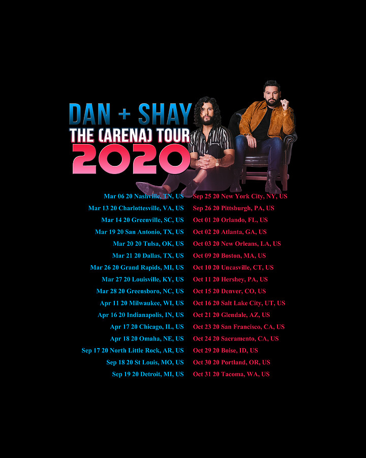 Dan Shay The Arena Tour 2020 Back Digital Art by Opti Malwa - Fine Art