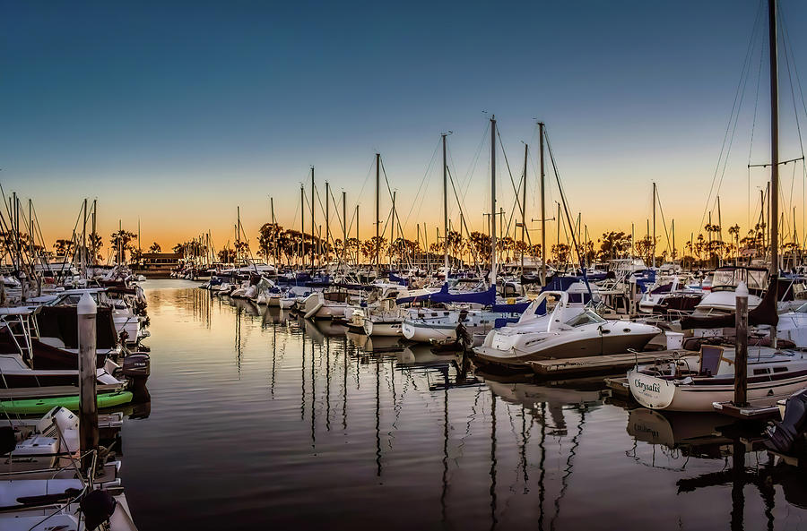 Dana Point Harbor at the Blue Hour Photograph by Rebecca Herranen