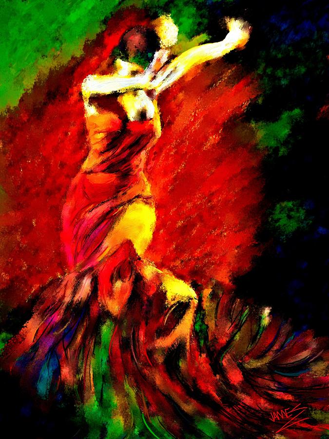 Dance Flamenco Painting by James Shepherd