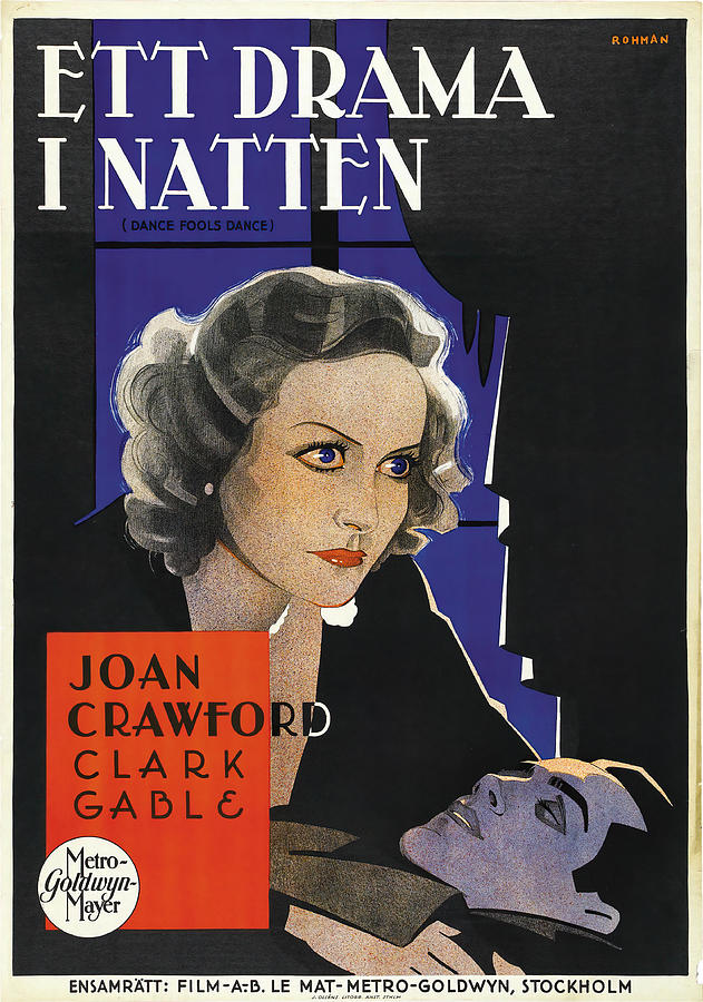 Joan Crawford Mixed Media - Dance Fools Dance, 1931 - art by Eric Rohman by Movie World Posters