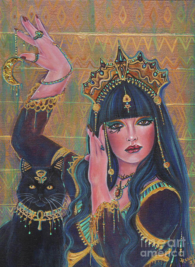 Dance Macabre Bastet Painting by Renee Lavoie - Pixels