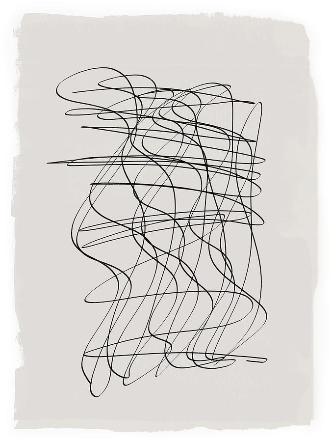 Dance - Minimal Abstract Line Drawing Drawing by Menega Sabidussi