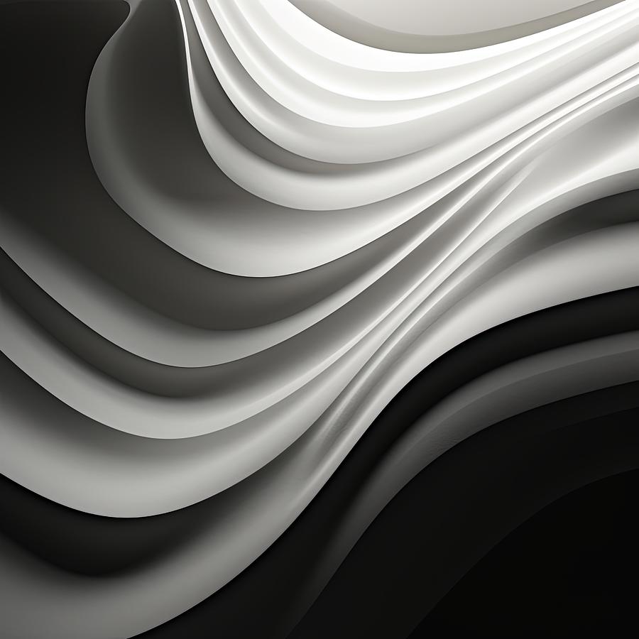Black And Gray Painting - Dance of Lines by Lourry Legarde