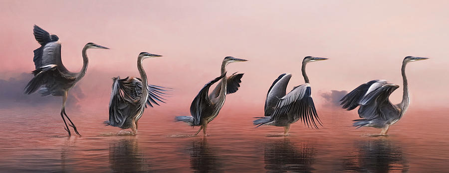 Dance of the Blue Heron Digital Art by Brad Barton