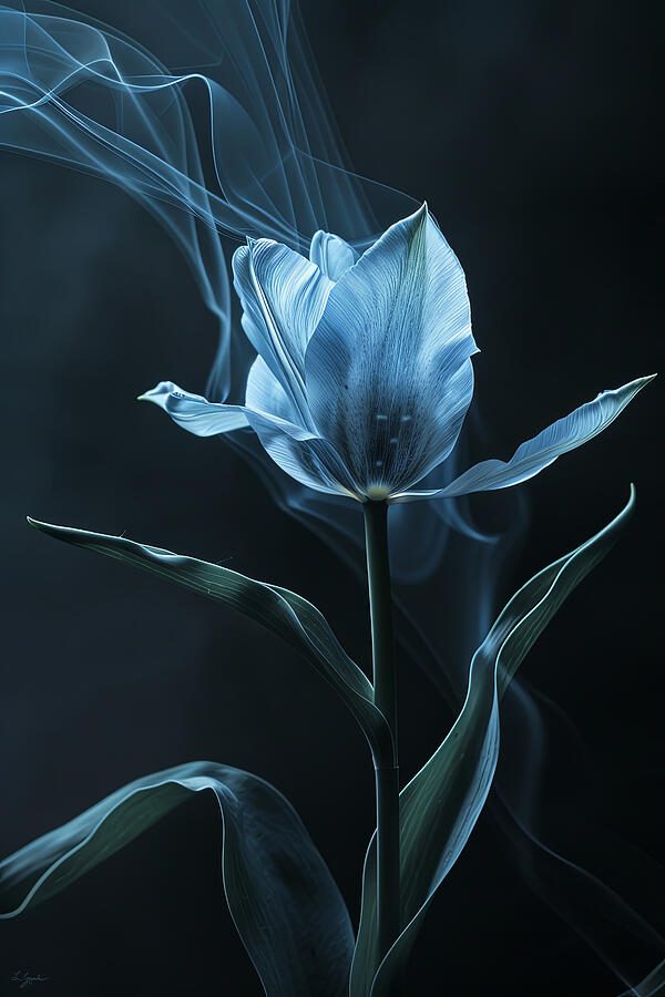 Dance of the Blue Tulip Painting by Lourry Legarde