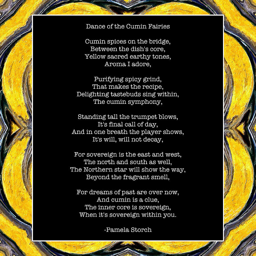 Dance of the Cumin Fairies Poem Digital Art by Pamela Storch