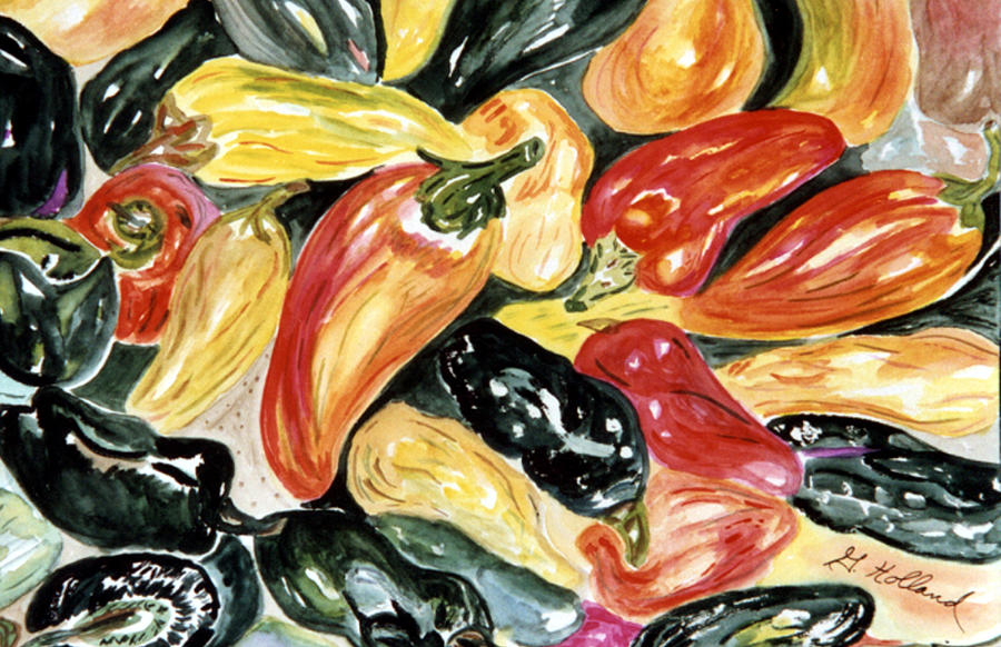 Dance of the Peppers Painting by Genevieve Holland