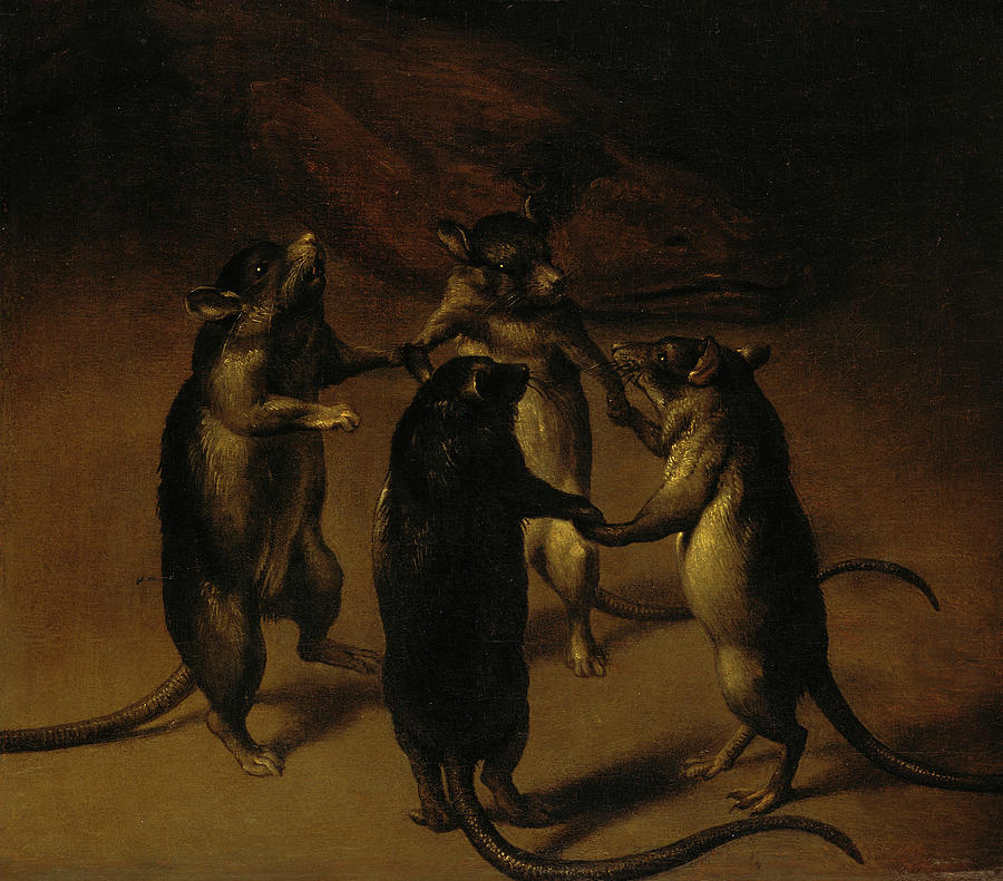Mouse Painting - Dance of the Rats, 1690 by Ferdinand van Kessel
