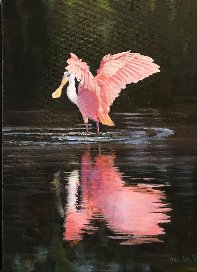 Dance of the Spoonbill Painting by Judy Rixom