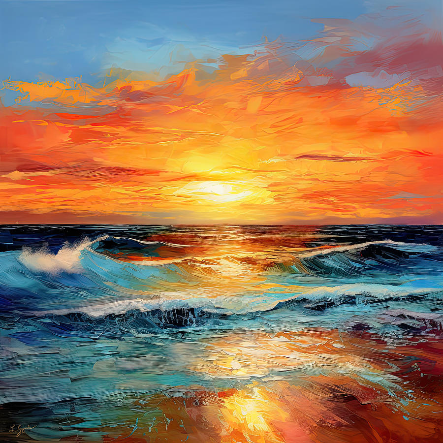 Dance Of The Waves - Surfing Artwork - Seascapes Art Painting by Lourry Legarde