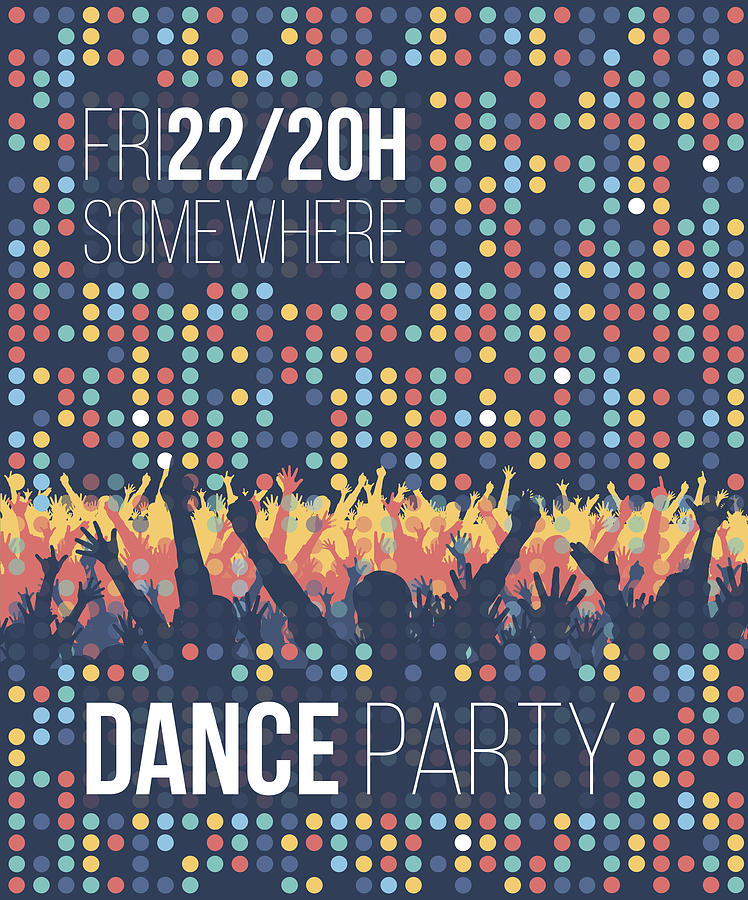 Dance Party Poster Drawing by Kycstudio