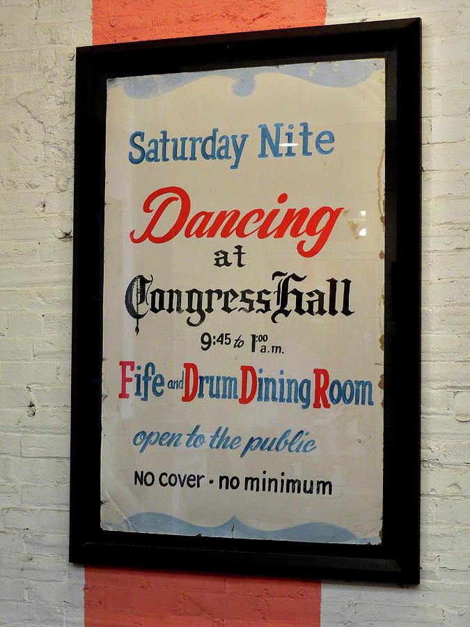 Dance Sign at Congress Hall in Cape May Photograph by Linda Stern